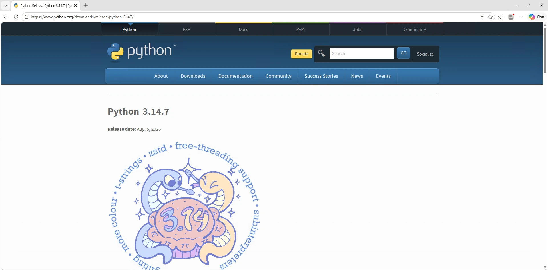 Python 3.14.7 release page